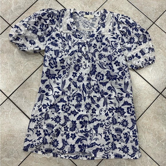 Pinch Blue and White Floral Dress size medium - Picture 1 of 5